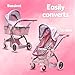 Dolls To Play Baby Doll Convertible Pram Stroller for Kids Adjustable Handle Foldable Buggy Carriage with Canopy and Storage Basket Heavy Duty Premium Quality Purple 25 Inch - Image 4