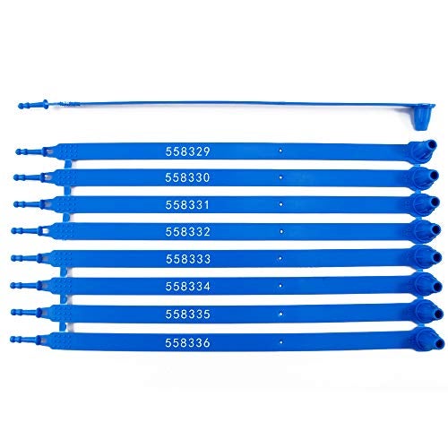 EASY 1000 pcs Plastic Security Tag Numbered Tamper Resistant Truck Door Seal Self-Locking Padlock for Trailer Cases Container(Blue) - Image 1