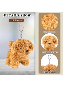 Elcoho Elcoho 16 Pieces 4 Inches Mini Plush Dogs Stuffed Puppy Dog with Keychain Cute Stuffed Animal Toy Soft Toys Party Favor for Goodie Bag Birthday Party Gifts, 4 Colors (Curly Puppy)  - Image 3