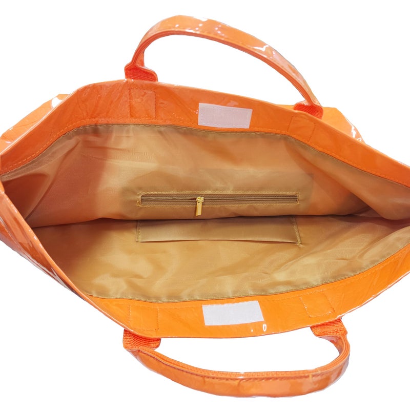 URAWOW Paper Tote Bags with PVC Surface for Women Top-handle Bag Vintage Clear Purses Handbag Satchel - Image 4