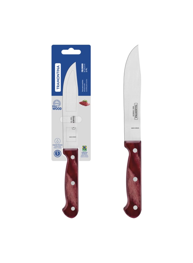 TRAMONTINA Kitchen Knife with Polywood Handle, 6-Inch Stainless Steel Blade, Durable Ergonomic Grip, Premium Red Finish, Ideal for Precise Cutting and Chopping - Image 1