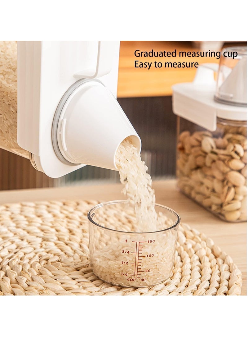 TRASSLE Rice Storage Container, Food Storage Containers with Lids Airtight and Measuring Cup Clear Plastic Kitchen and Pantry Organization Bin for Flour,Sugar,Grain & Rice, 2 Pcak - Image 5
