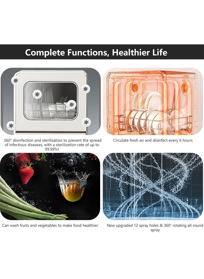 Sharpdo Portable Dishwasher for Apartments& RVs,  3 Programs, 360° Dual Spray, Speed, Baby-Care, ECO& Glass, Dish Washer for Dorm, RV& Apartment, white - Image 2