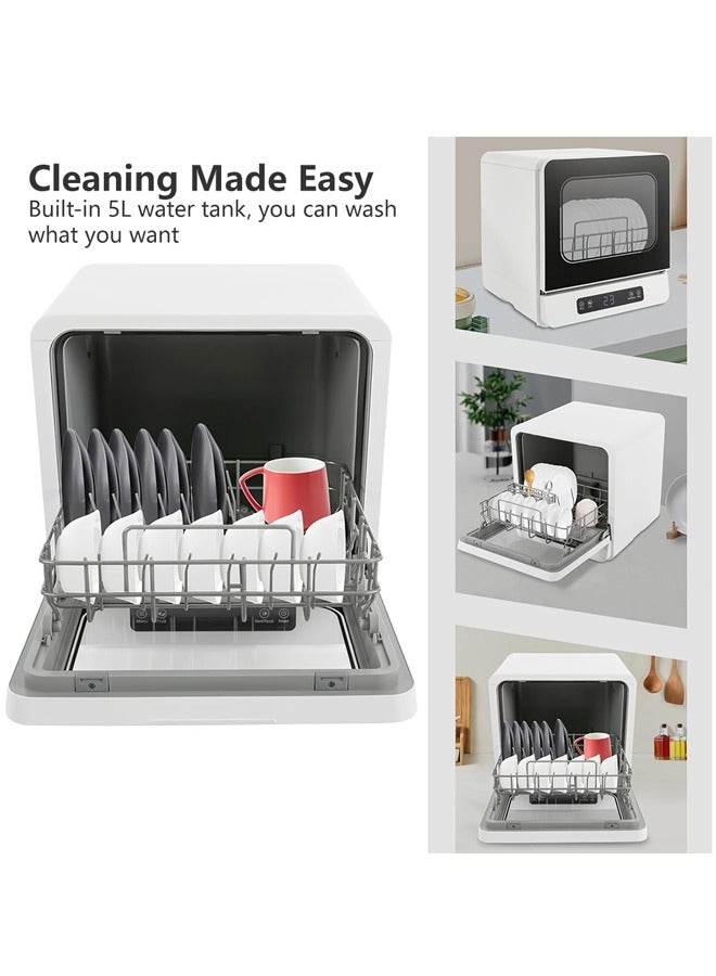 Sharpdo Portable Dishwasher for Apartments& RVs,  3 Programs, 360° Dual Spray, Speed, Baby-Care, ECO& Glass, Dish Washer for Dorm, RV& Apartment, white - Image 5