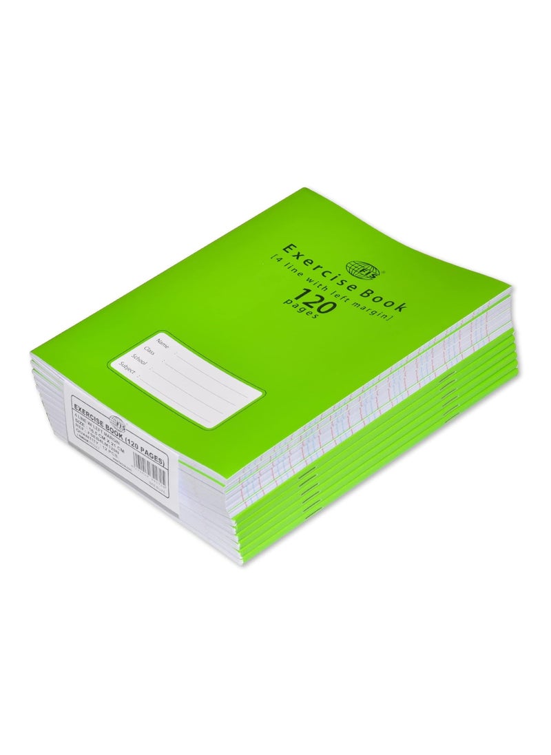 FIS - Exercise Book Pack Of 12 120 Pages 4 Line With Margin FSEB4LM120N - Image 1