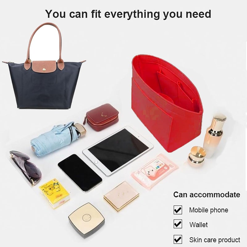 Lckaey bag Organizer Insert for le pliage organizer insert Handbags Organizer1012crimson-S - Image 4