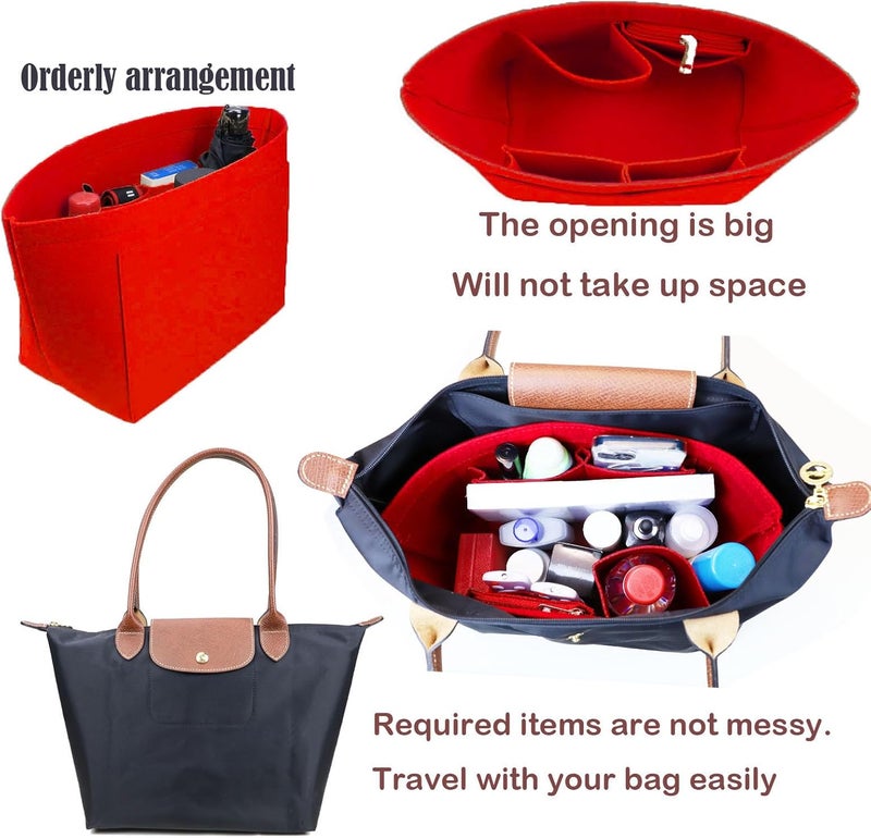 Lckaey bag Organizer Insert for le pliage organizer insert Handbags Organizer1012crimson-S - Image 3