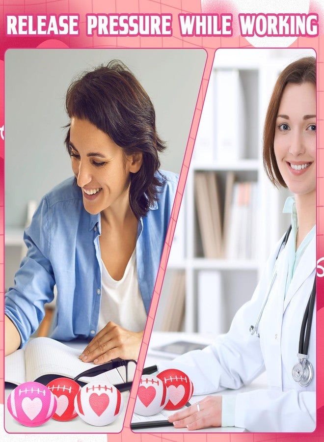 MiniInflat 24 Pcs Valentine‘s Day Football Stress Balls 3.43'' Football Squeeze Foam Balls Stress Relief Toys for Valentine‘s Day Party Game Favors (Heart, Red, Rose, White, Pink) - Image 5