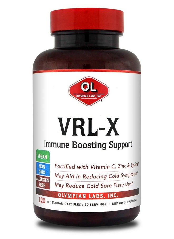 Olympian Labs Olympian Labs VRL-X Advanced Immune Support, Vitamin C, Zinc & Lysine, May Aid in Cold Sore Relief, 120 Capsules  - Image 1