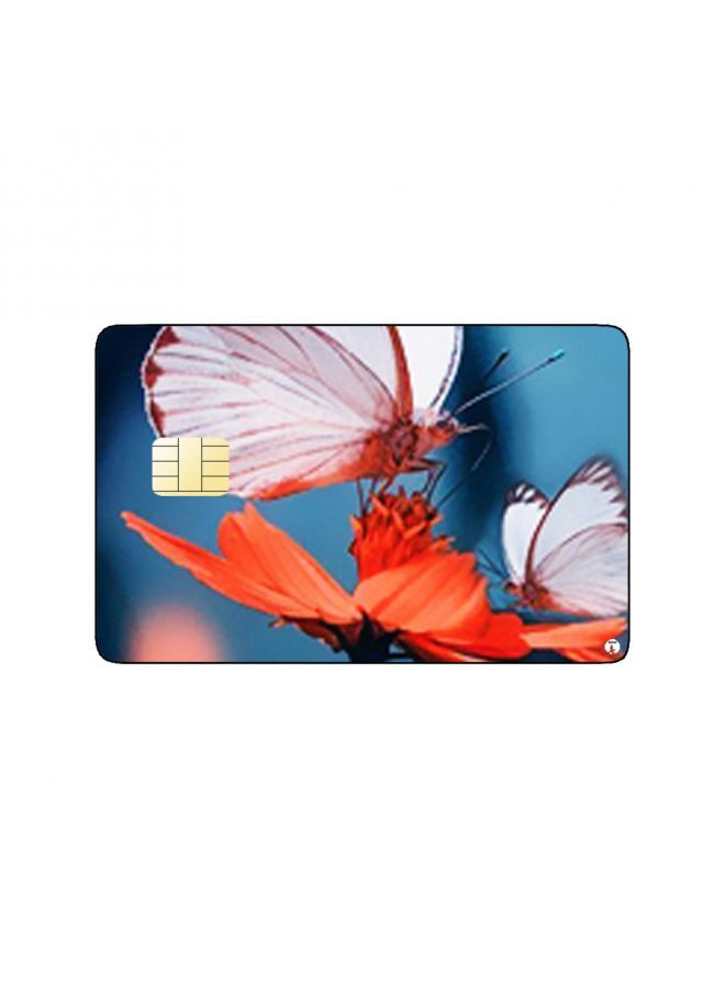 RKN PRINTED BANK CARD STICKER Aesthetic Butterflies Picture With Roses - Image 1