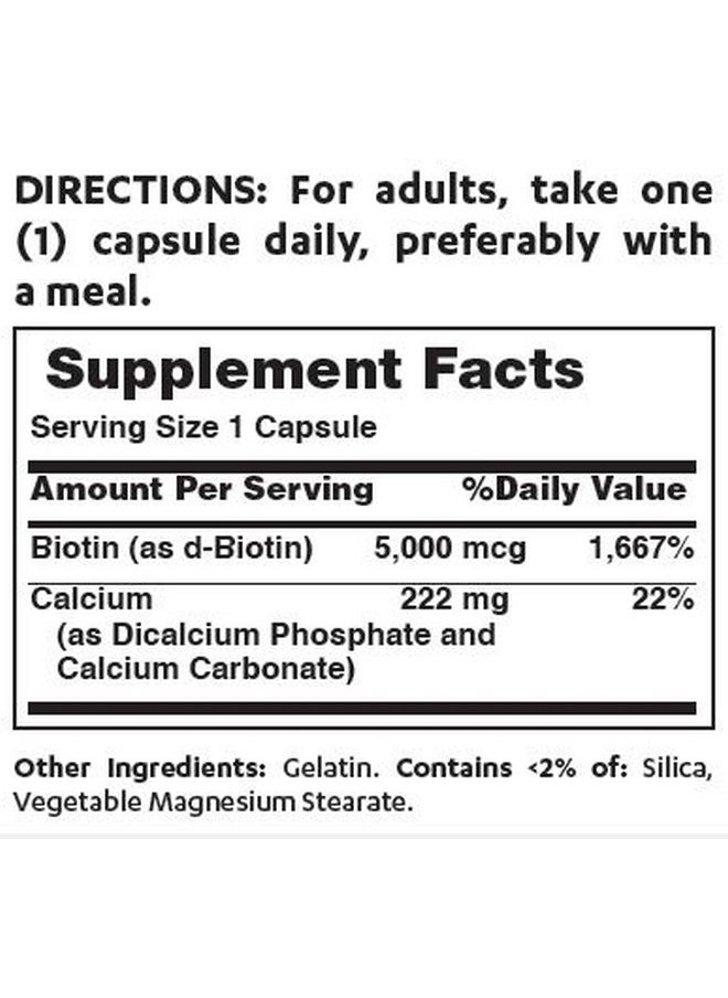 VITAMIN WORLD Super Biotin 5000 Mcg. 120 Capsules B Vitamin Hair Skin And Nails Rapidrelease Gluten Free  - Image 3