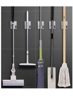 Bukela 4 PCS Broom Holder Mop Holder Broom & Mop Grippers Self Adhesive No Drilling Super Anti-Slip Broom and Dustpan Hanger Wall Mount Mops Rakes Holder for Home, Kitchen, Garden, Garage Storage  - Image 3