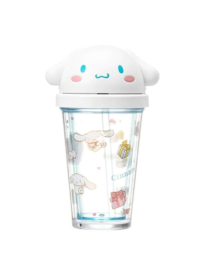ميني سو كوب سانريو سينامورول مع غطاء وماصة، معزول بجدار مزدوج، خالٍ من مادة BPA، مانع للتسرب، زجاجة مياه للشرب، كوب سفر، دب ثلجي - Image 1