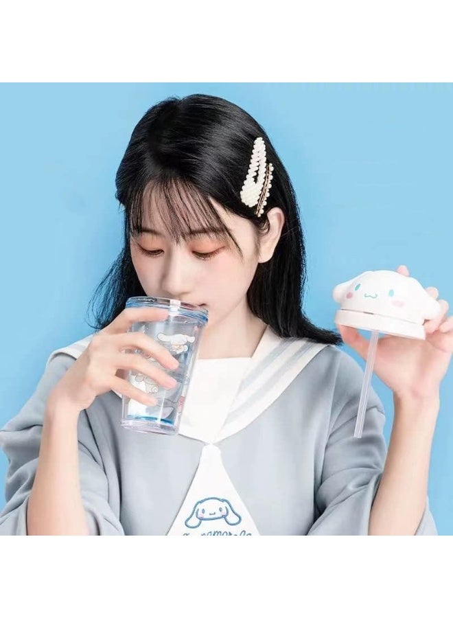 ميني سو كوب سانريو سينامورول مع غطاء وماصة، معزول بجدار مزدوج، خالٍ من مادة BPA، مانع للتسرب، زجاجة مياه للشرب، كوب سفر، دب ثلجي - Image 2