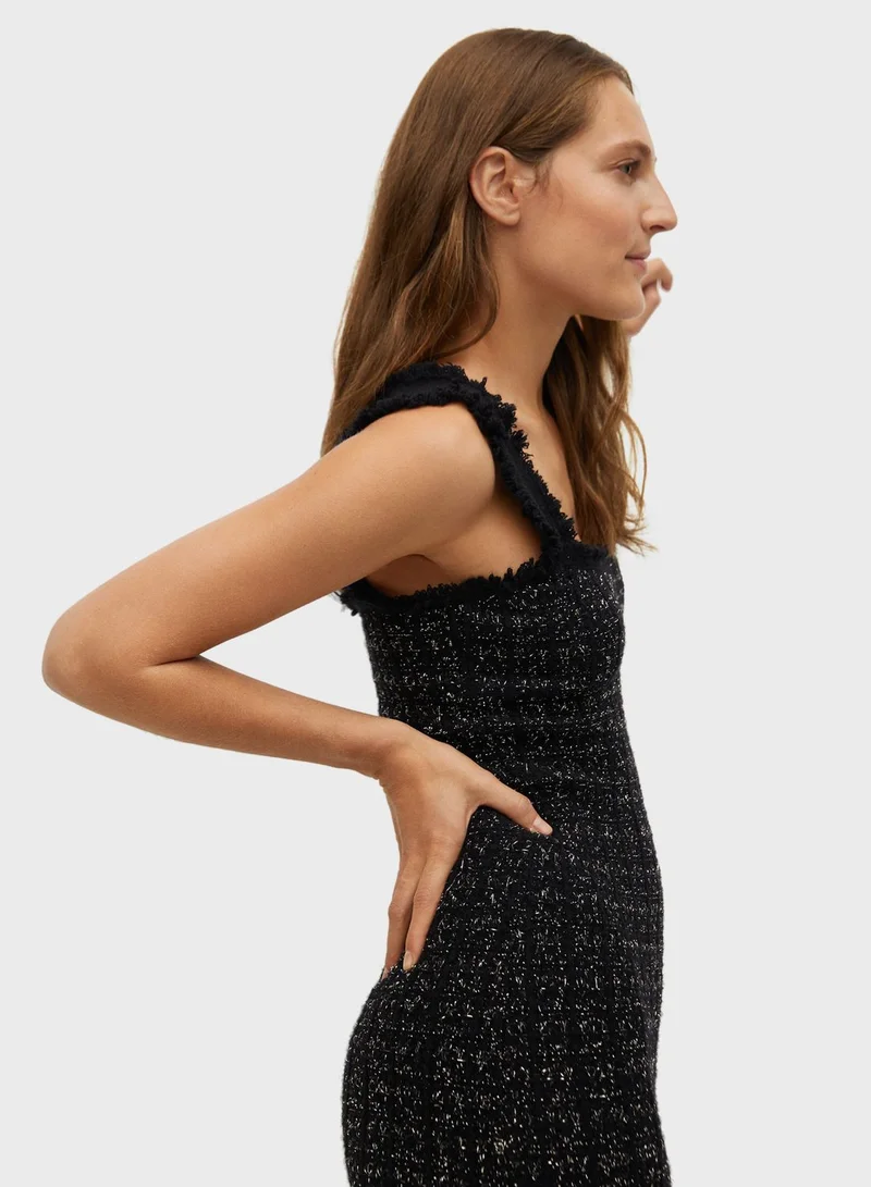 MANGO Wide Strap Knitted Dress