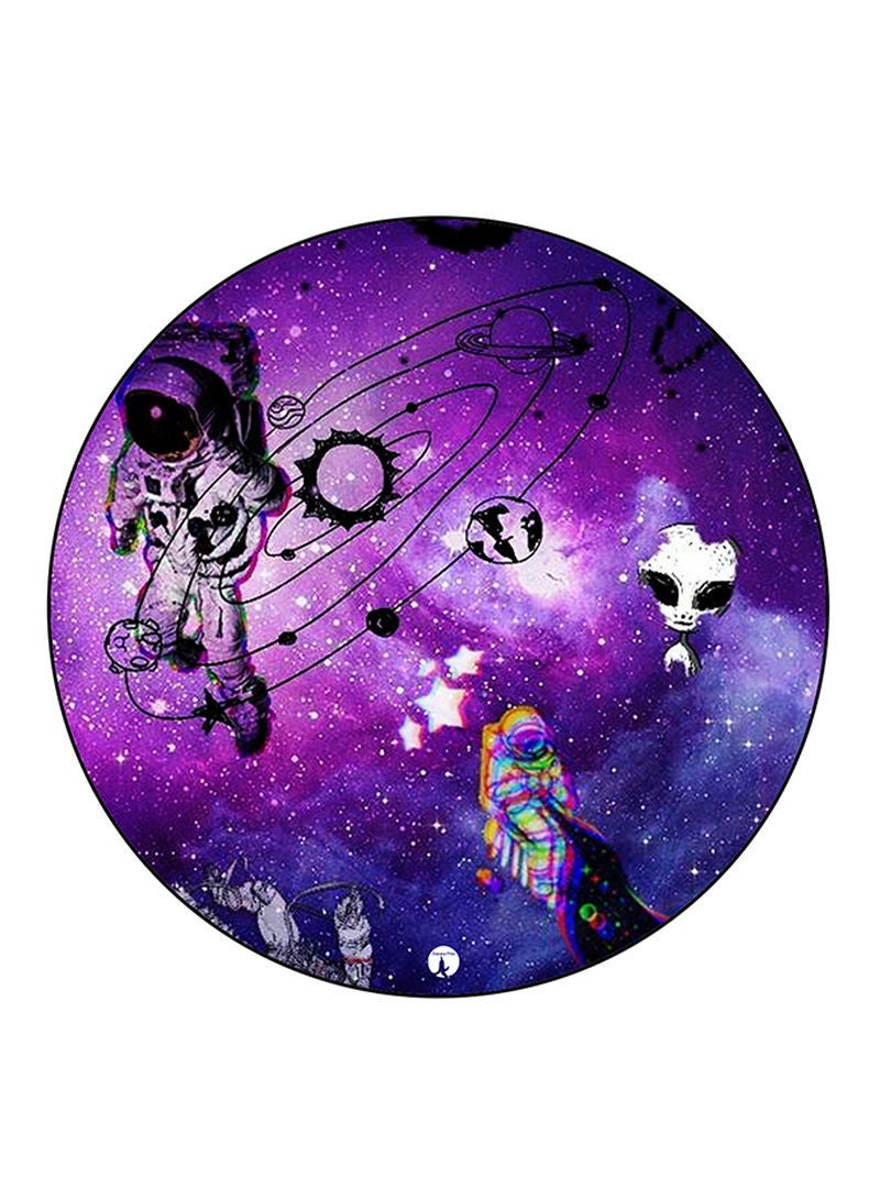 RKN Space Printed Mouse Pad Round  Multicolour