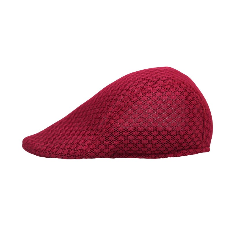WITHMOONS Men Breathable Mesh Summer Hat Newsboy Cap Cabbie Cap UZ30053 (Red) - Image 2