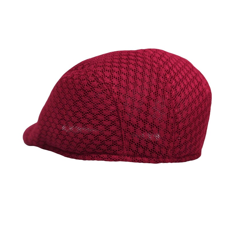 WITHMOONS Men Breathable Mesh Summer Hat Newsboy Cap Cabbie Cap UZ30053 (Red) - Image 3
