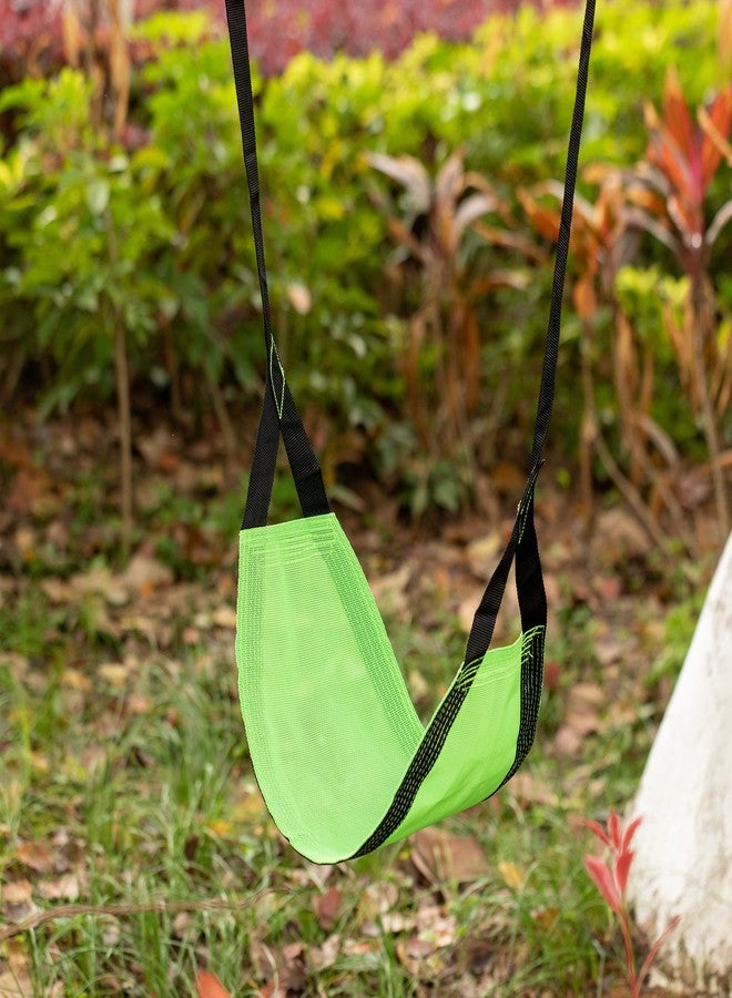 PLAYBERG Indoor and Outdoor Patio Playground Kids Fun Hanging Mesh Fabric Tree Swing with Adjustable Strap (Green) - Image 4