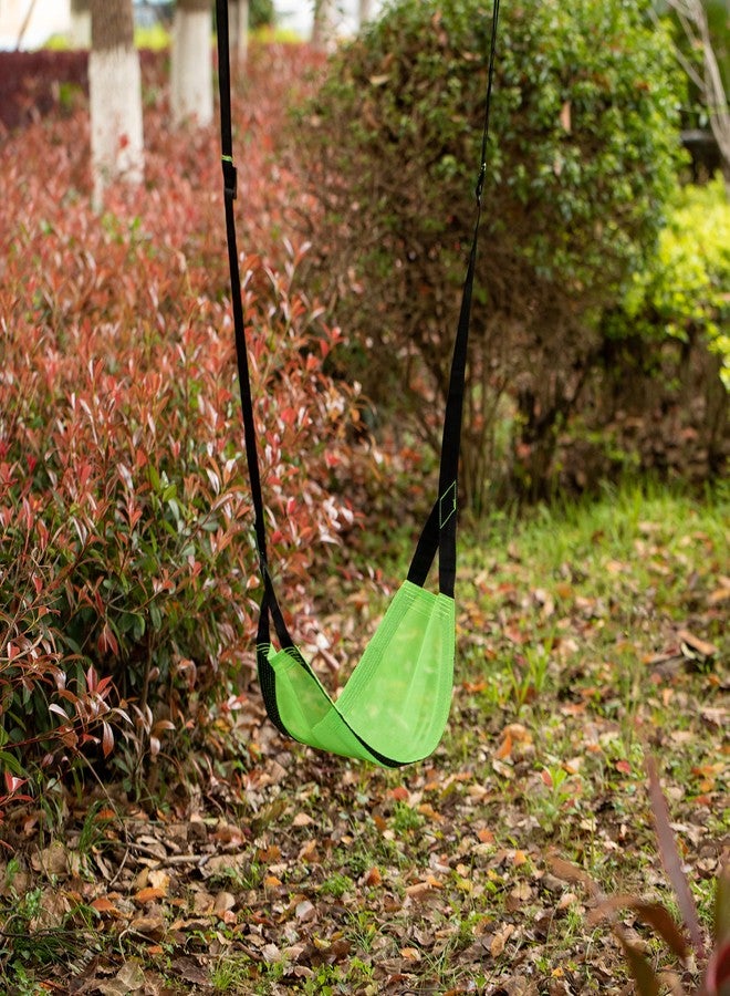 PLAYBERG Indoor and Outdoor Patio Playground Kids Fun Hanging Mesh Fabric Tree Swing with Adjustable Strap (Green) - Image 2