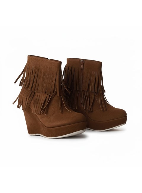 حذاء بوت كعب عالي جلد سويدي BW-12 - هافان