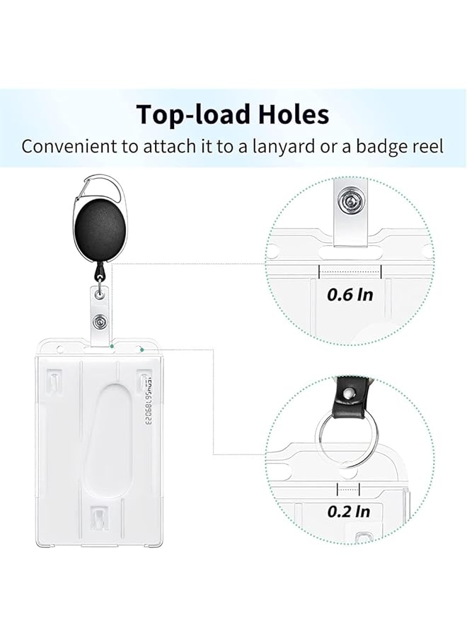 إيروريكس واقي بطاقات عمودي مكون من 2 حامل شارة بطاقة هوية بلاستيكي شفاف مع فتحة للإبهام مصنوع من مادة البولي كربونات الشفافة عبوة من قطعتين - Image 4