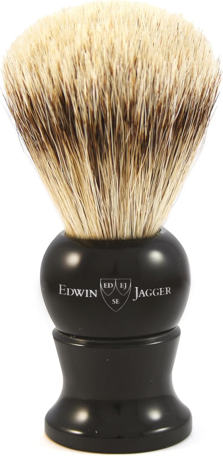Edwin Jagger 1EJ286 Medium Super Badger Shaving Brush Imitation Ebony for use with Shaving Cream or Soap for Men - Image 1
