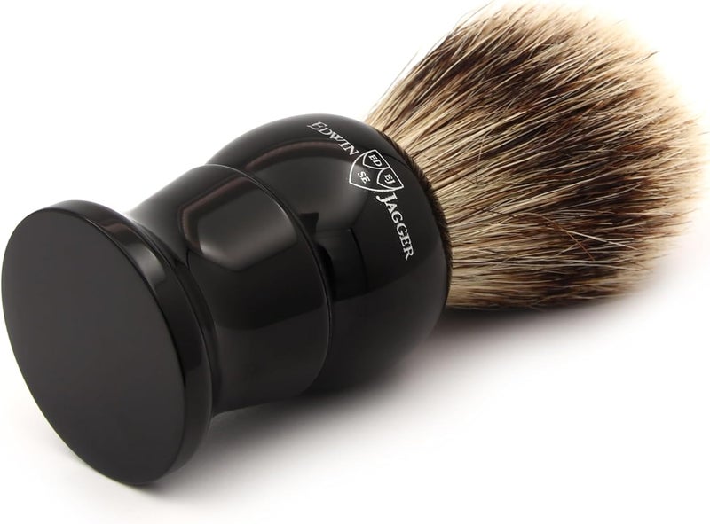 Edwin Jagger 1EJ286 Medium Super Badger Shaving Brush Imitation Ebony for use with Shaving Cream or Soap for Men - Image 4