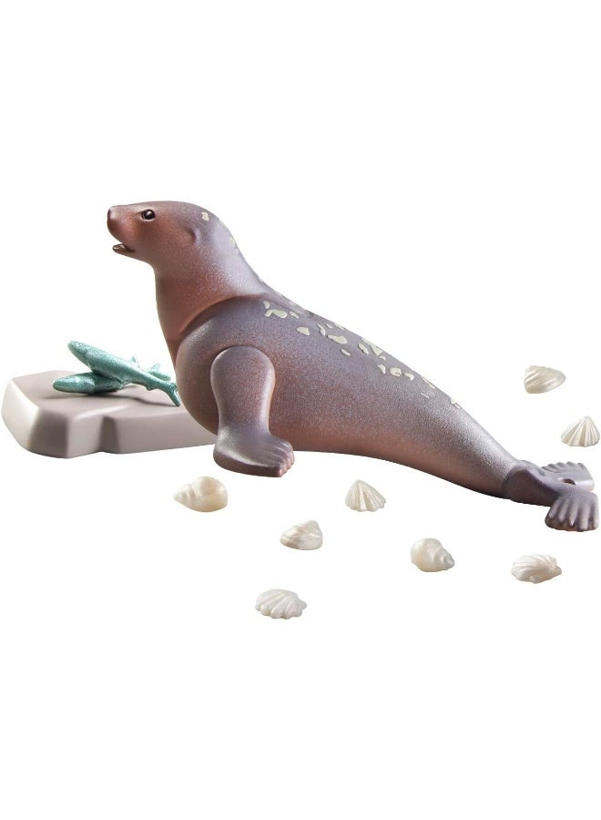 بلاي موبيل بلايموبيل ويلتوبيا لعبة أسد البحر مع شخصيات، مجسم أسد البحر، إكسسوارات موطن طبيعية وعناصر إبداعية للعب خيالي وتعليمي | موديل 71288 | لعبة إبداعية للأطفال +4 سنوات | 71288 - Image 3