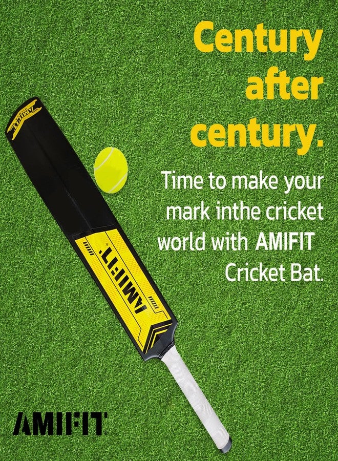 AMIFIT Plastic Cricket Bat for Tennis Ball Adults with Grip Full Size, Black - Image 3