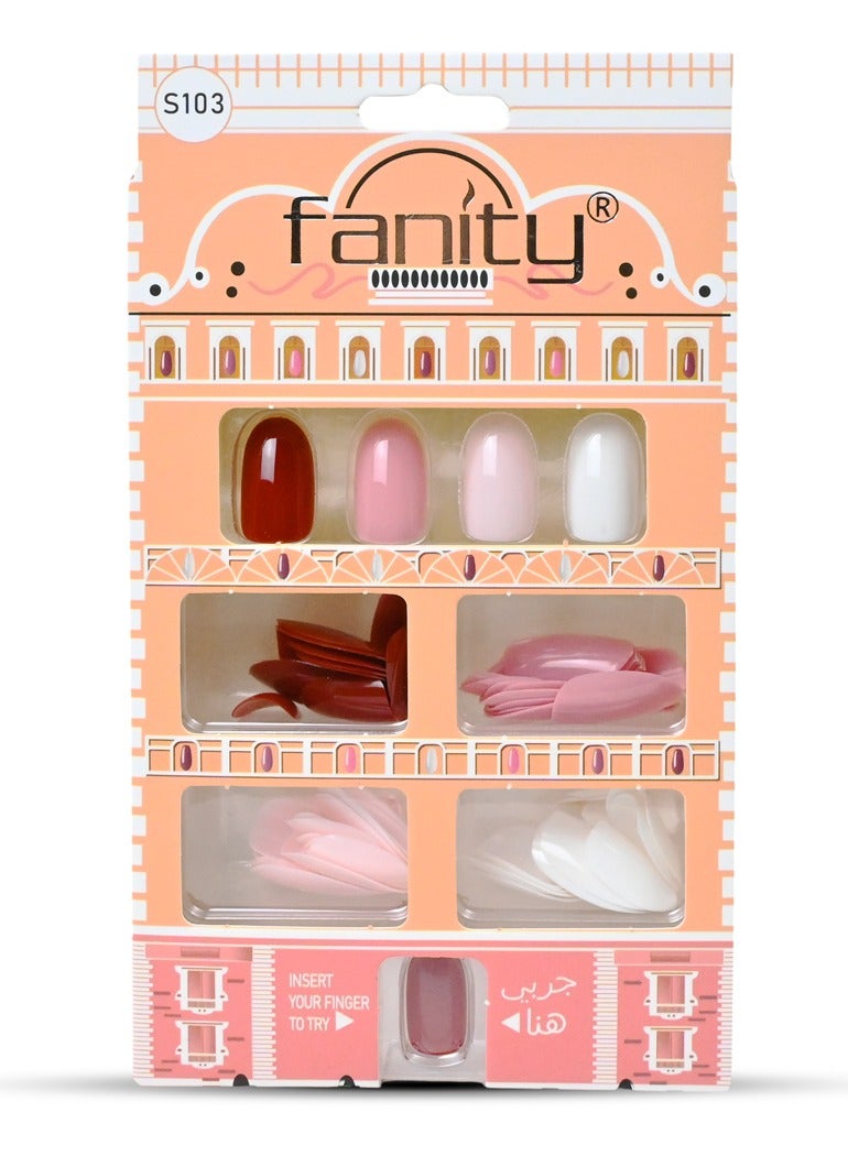 FANITY Artificial nails are specially designed for an instant, lasting touch of beauty. They come in a variety of shapes and lengths to suit all tastes. Easy to apply, they're perfect for special occasions or everyday use, and give you a feminine, attractive, and polished look without the need for a salon visit. 