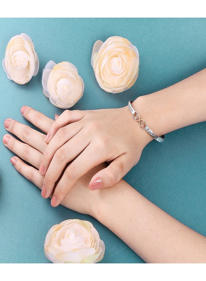 Flyow Two Tone 925 Sterling Silver "Always Sister Forever Friend" Infinity Love Bracelet 7 Inch, Friendship Gift for Women BFF Birthday Gift - Image 5
