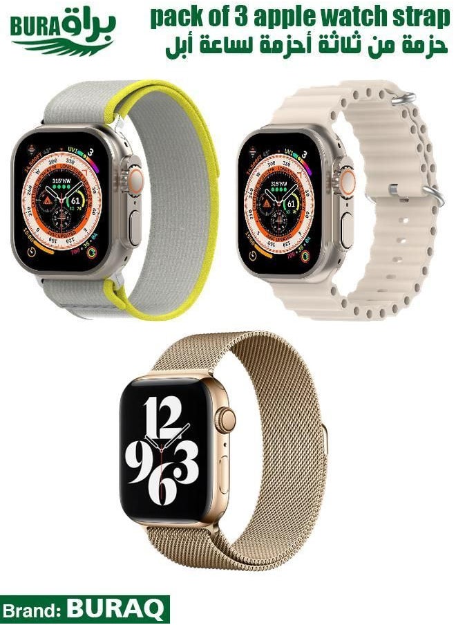 BURAQ - Apple Watch Band Strap For Apple Watch Ultra 2/Ultra 49mm, Series 10 46mm, 9/8/7 45mm, SE2/SE/6/5/4 44mm, 3/2/1 42mm - Image 1