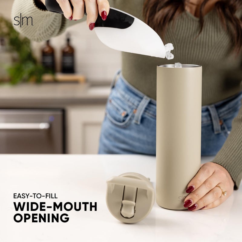 Simple Modern Water Bottle with Straw lid | Insulated Stainless Steel Thermos | Reusable Travel Water Bottles for Gym & Sports | Leak Proof & BPA Free | 24oz, Almond Birch - Image 5