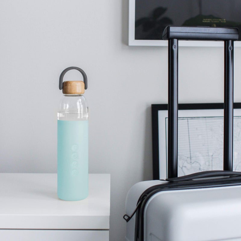 Soma Glass Water Bottle with Silicone Sleeve  BPA-Free  Mint  25oz - Image 4