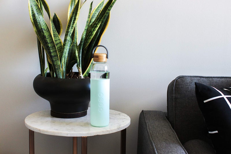 Soma Glass Water Bottle with Silicone Sleeve  BPA-Free  Mint  25oz - Image 3