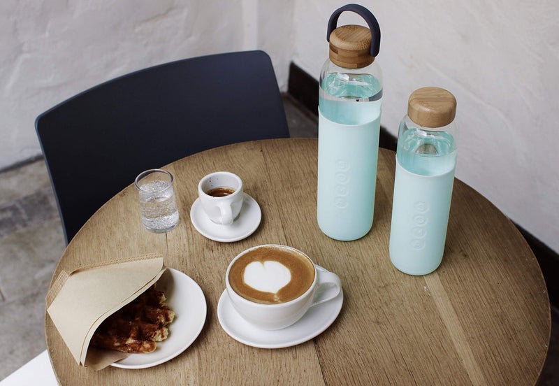 Soma Glass Water Bottle with Silicone Sleeve  BPA-Free  Mint  25oz - Image 5