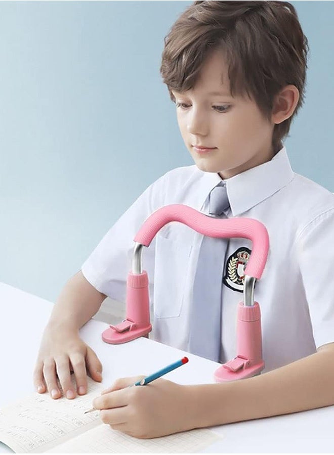 Generic Sitting Posture Corrector for Kids,Adjustable Vision and Spine Protector,Students Reading and Writing Sitting Posture Corrector,Children Back Straightener, Posture Trainer (pink)  - Image 1