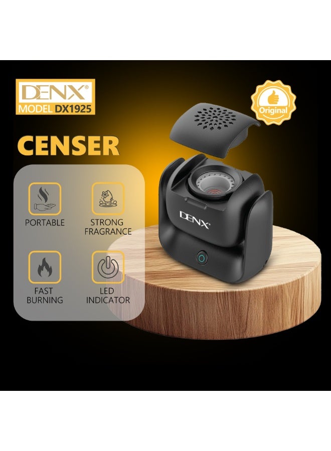 Denx Electric Incense Burner, Portable Electric Incense Burner with 90 Degree Adjustable Lid and LED Indicator - Image 5