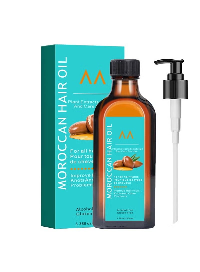 Moroccan Oil Treatment Moroccan Hair Oil, Original Argan Oil Serum, Nourish Frizzy Hair, Smooth and Shiny Hair Conditioner, for All Hair Types 100ML - Image 1