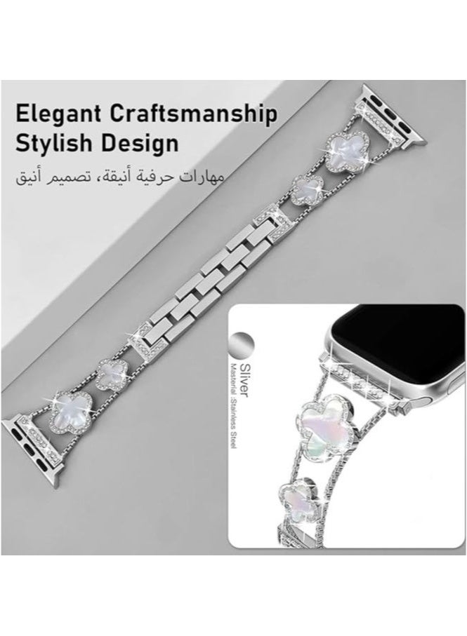 Smartwatch Strap ,Sparkling Diamond Metal Band for Apple Watch Series 9/8/7/6/5/4/3/2/1SE/Ultra ， Fits Women's Sizes 38mm 40mm 41mm 42mm 44mm 45mm 49mm - Image 3