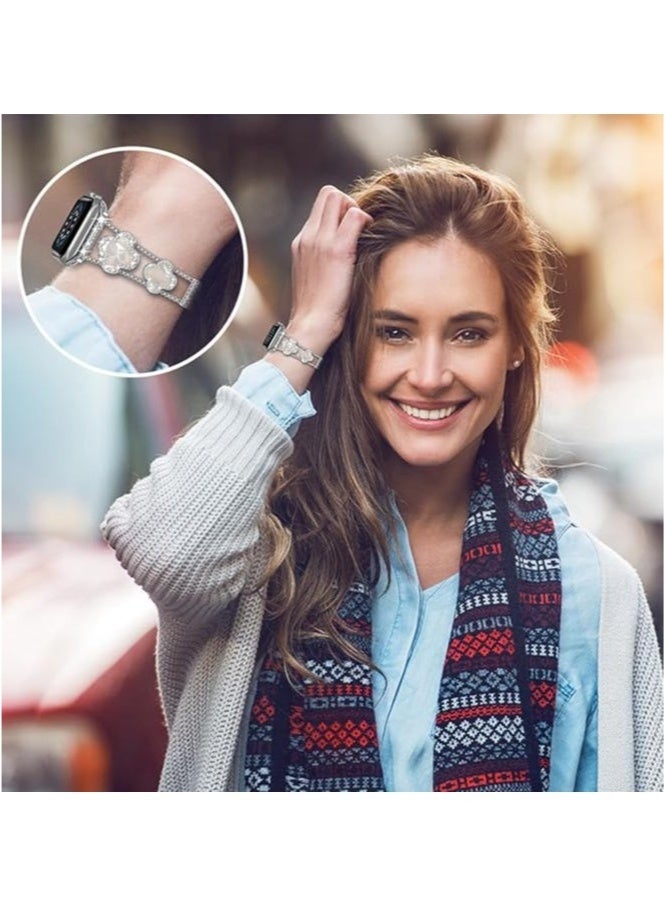 Smartwatch Strap ,Sparkling Diamond Metal Band for Apple Watch Series 9/8/7/6/5/4/3/2/1SE/Ultra ， Fits Women's Sizes 38mm 40mm 41mm 42mm 44mm 45mm 49mm - Image 5