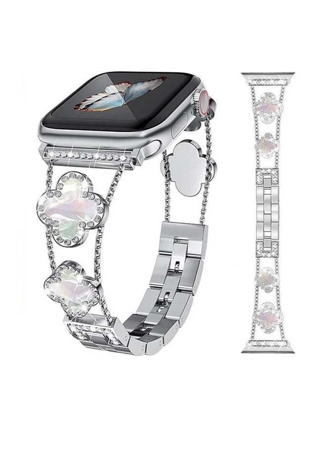 Smartwatch Strap ,Sparkling Diamond Metal Band for Apple Watch Series 9/8/7/6/5/4/3/2/1SE/Ultra ， Fits Women's Sizes 38mm 40mm 41mm 42mm 44mm 45mm 49mm - Image 1