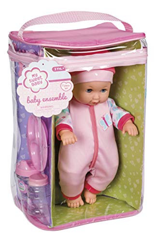 Toysmith Deluxe Baby Ensemble 12- Piece Doll Playset - 11 1/2" soft body doll with change of clothes (clothing may vary) - Image 1