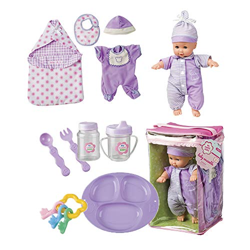 Toysmith Deluxe Baby Ensemble 12- Piece Doll Playset - 11 1/2" soft body doll with change of clothes (clothing may vary) - Image 3