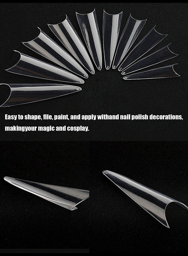 Generic 500pcs/Bag Acrylic Nail Tips Stiletto Coffin Practice Nail Capsules Artificial False Soft Gel Full Cover Nail Tips Manicure Tool Press On Nails - Image 3