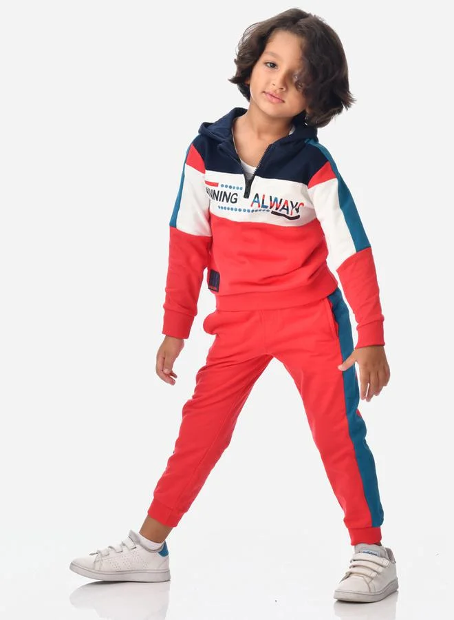 victor and jane Colorblock Regular Fit Hoodie & Joggers Set by Styli