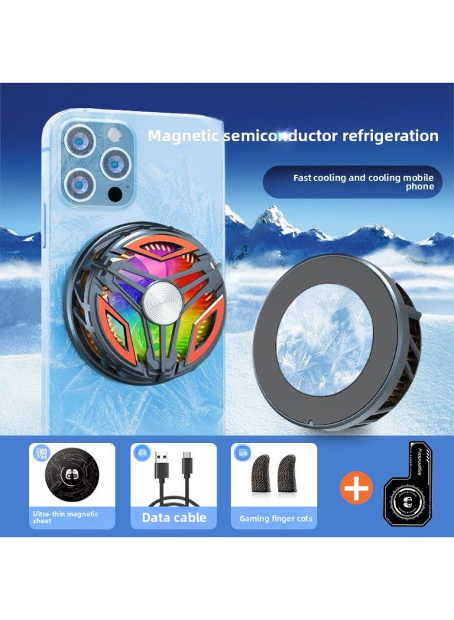 Mobile Phone Radiator Semiconductor Can Freeze Back Clip Magnetic Attraction Dual-purpose 15w Game Live Cooling Artifact-Color:[15w Icing Model] Back Clip + Magnetic Suction + Live Broadcast Screw Hole + Vapor Chamber - Image 1