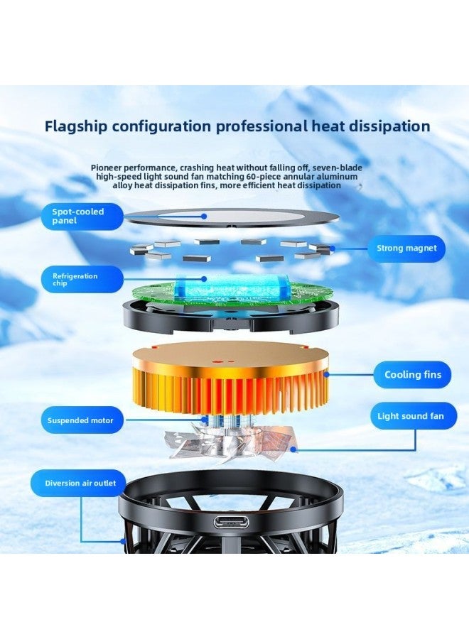 Mobile Phone Radiator Semiconductor Can Freeze Back Clip Magnetic Attraction Dual-purpose 15w Game Live Cooling Artifact-Color:[15w Icing Model] Back Clip + Magnetic Suction + Live Broadcast Screw Hole + Vapor Chamber - Image 4