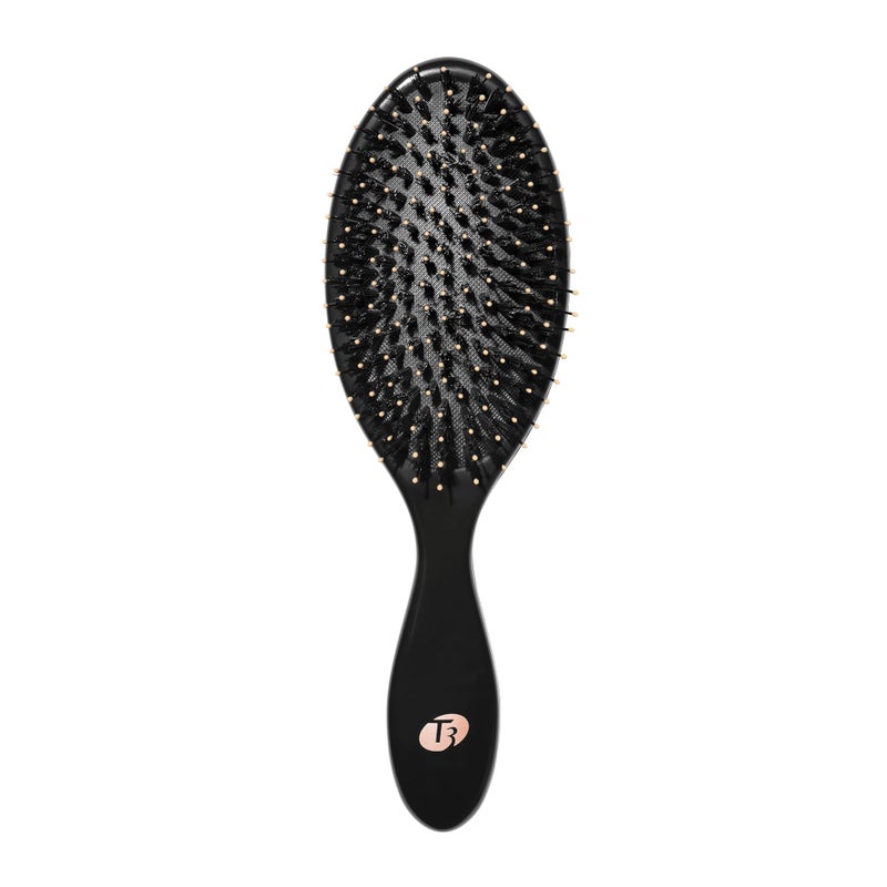 T3 "T3 Polish & Shine Premium Vegan Boar and Nylon Oval Hairbrush with Dual Bristle Design for Smoothing and Detangling" - Image 1